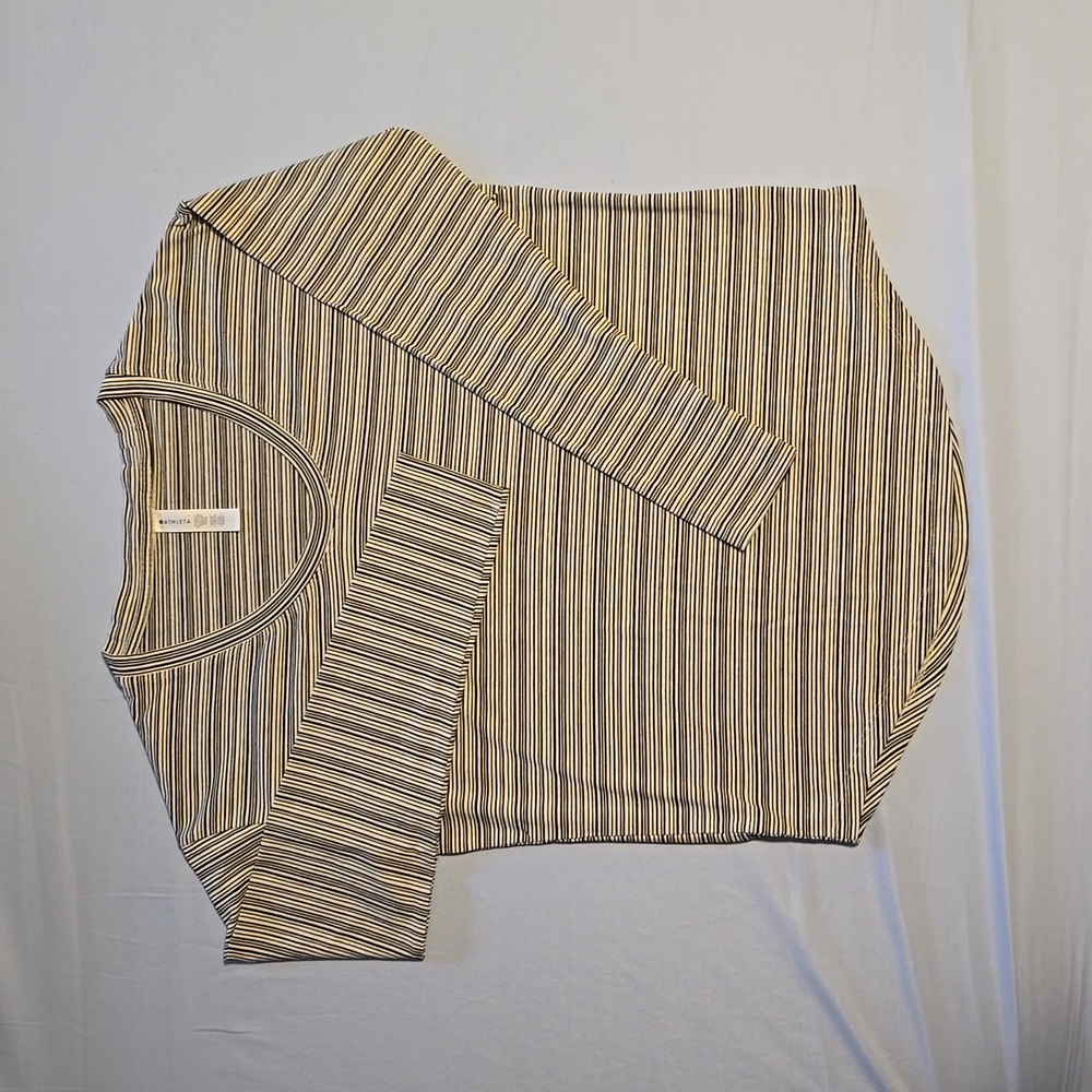 Athleta Striped Long Sleeve Top - Black and White